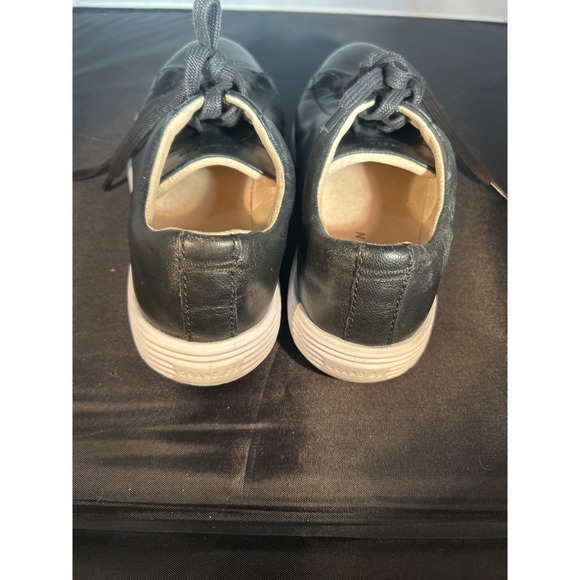 Cole Haan Black Leather Lace Up Sneakers Comfortable Everyday Casual Shoes - Picture 4 of 6